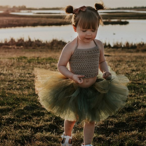 Ella Crop Top, Pima Cotton Top, Baby Crochet Crop Top, Summer Crochet Crop - Picture 1 of 9